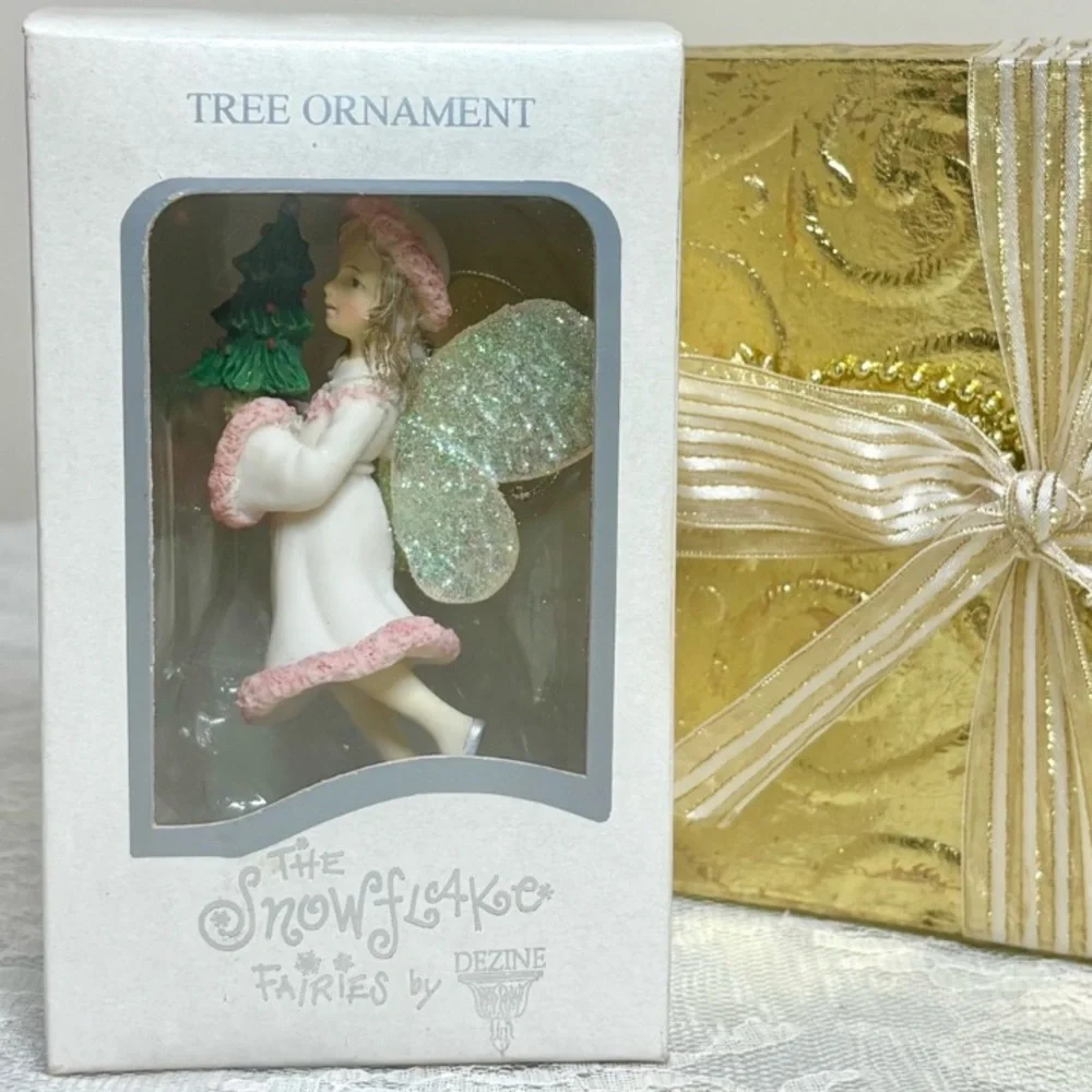 Snowflake Fairy By Dezine Christmas Ornament Vintage 1995 Soft Pink Green White